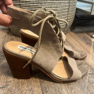 Steve Madden Taupe Lace Up Sandals